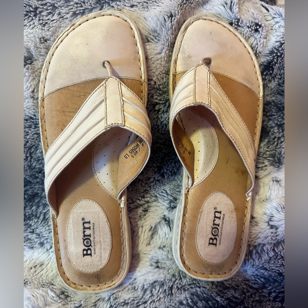 Born Tan and Cream Women's Sandals
